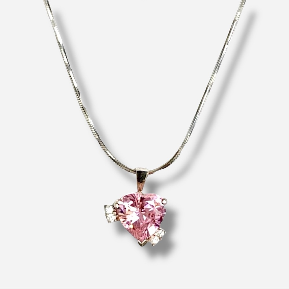 🌸Necklace🌸 925 Sterling Silver Pink CZ